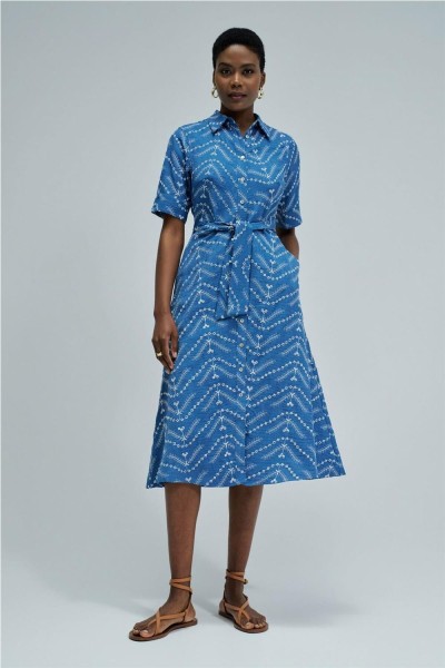 Vestido camisero Salsa midi con bordados