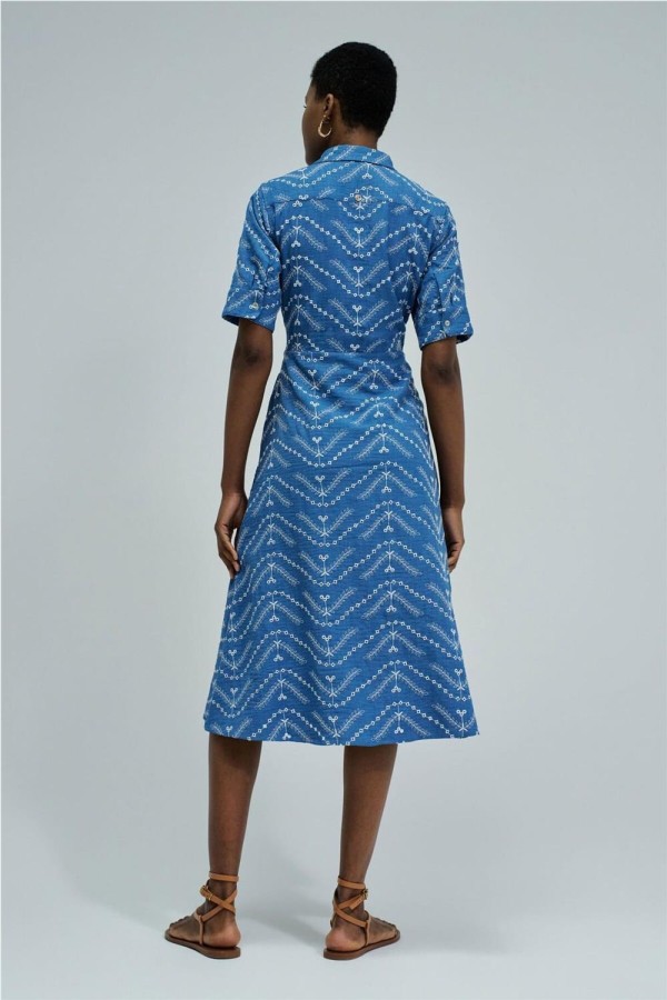 Vestido camisero Salsa midi con bordados