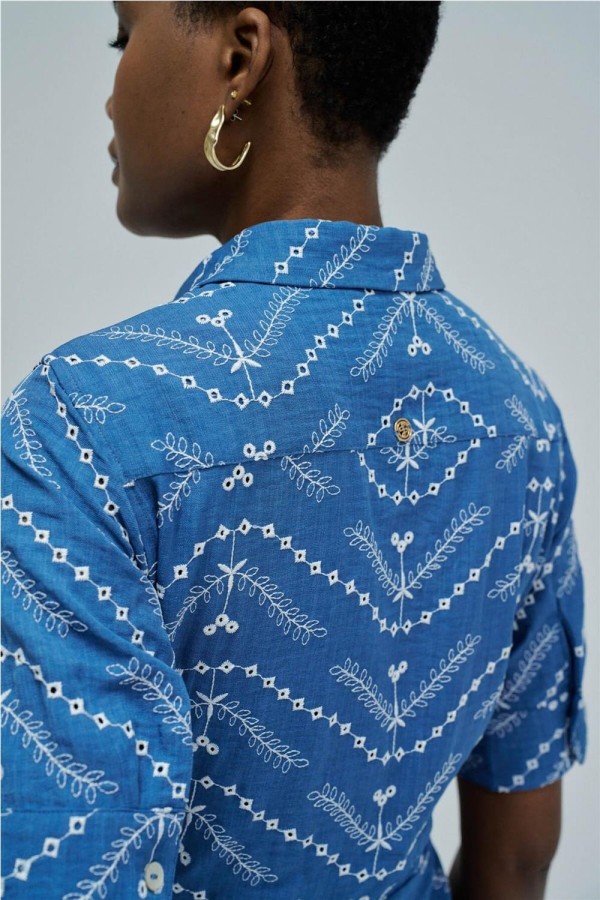 Vestido camisero Salsa midi con bordados