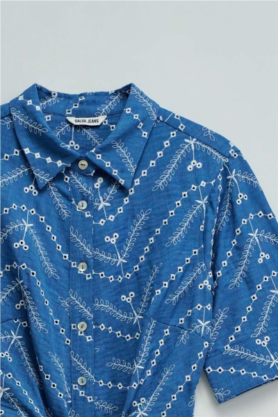 Vestido camisero Salsa midi con bordados