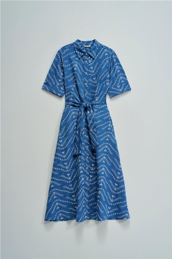 Vestido camisero Salsa midi con bordados