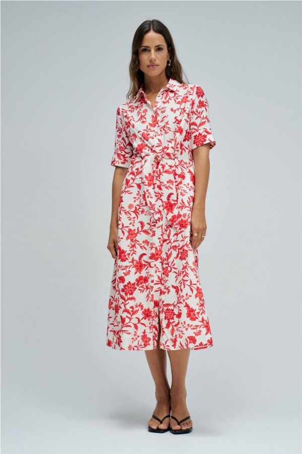 Vestido Salsa camisero con patrón floral