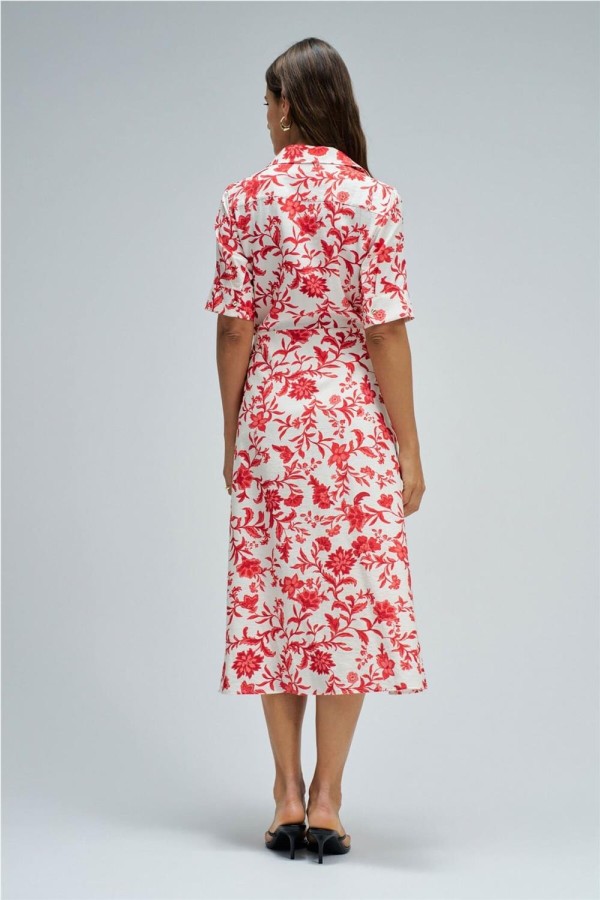 Vestido Salsa camisero con patrón floral