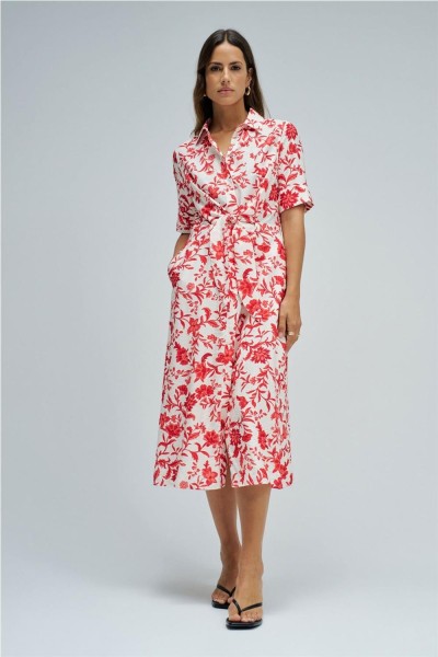 Vestido Salsa camisero con patrón floral