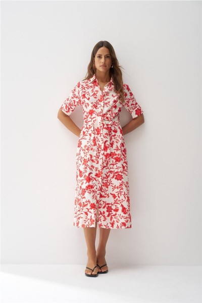 Vestido Salsa camisero con patrón floral