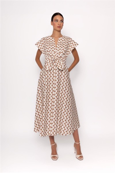 Vestido Arggido de corte camisero con lazada