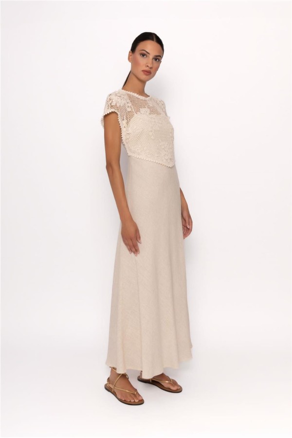 Vestido Arggido combinación con lino