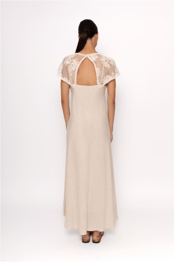 Vestido Arggido combinación con lino 2