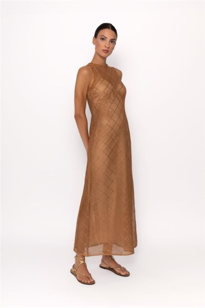 Vestido largo Arggido de manga sisa