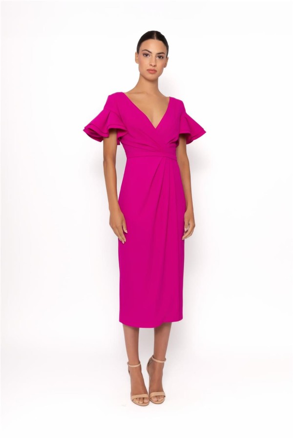 Vestido Arggido con pliegues en las mangas