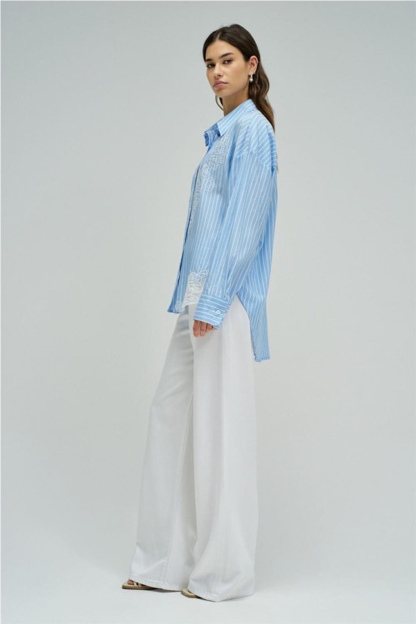 Camisa Salsa de rayas con encaje