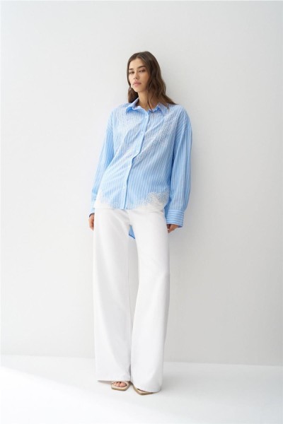 Camisa Salsa de rayas con encaje