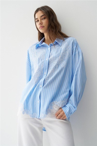 Camisa Salsa de rayas con encaje