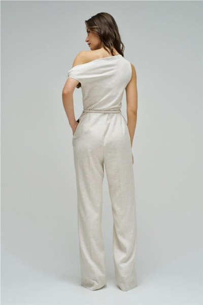 Mono Salsa de lino con pierna wide leg