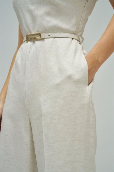 Mono Salsa de lino con pierna wide leg