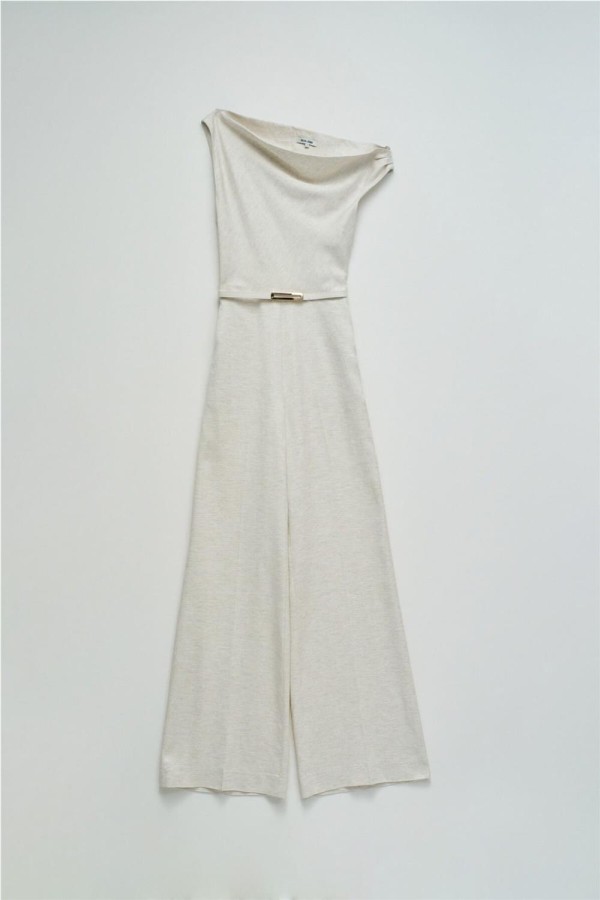 Mono Salsa de lino con pierna wide leg