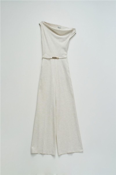 Mono Salsa de lino con pierna wide leg