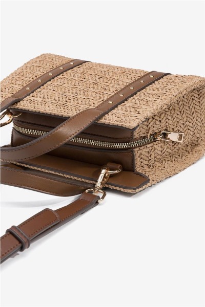 Bolso Tiffosi trenzado marrón