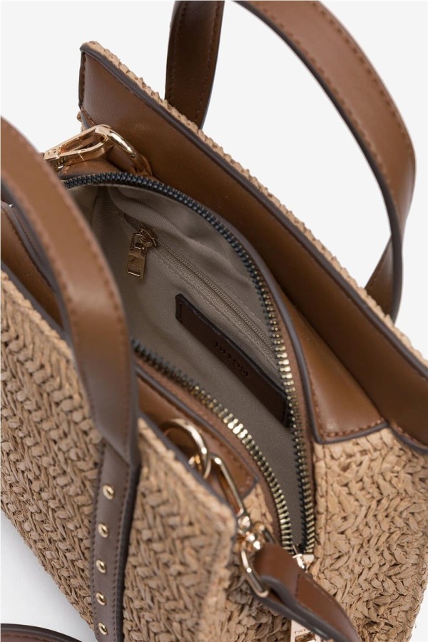 Bolso Tiffosi trenzado marrón