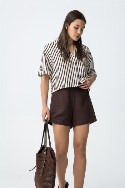 Camisa Tiffosi corta a rayas oversize