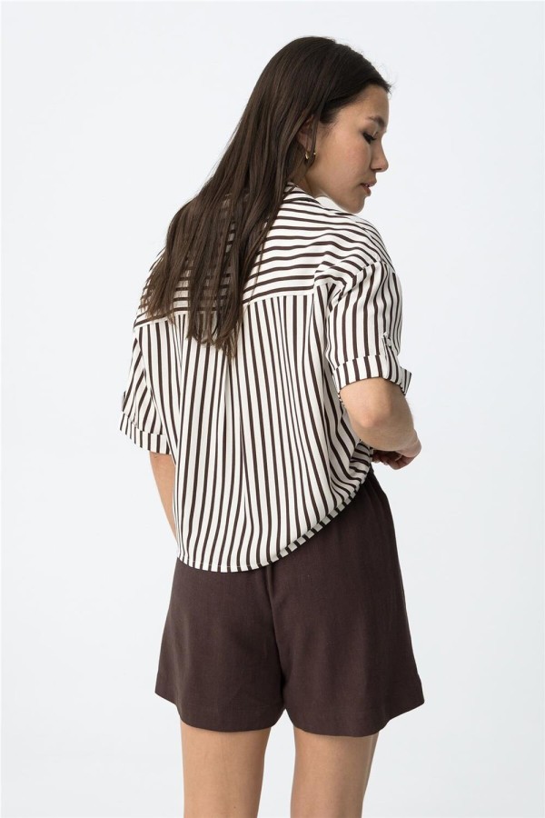 Camisa Tiffosi corta a rayas oversize