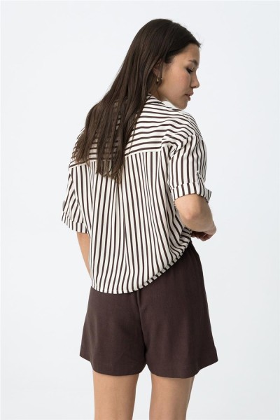 Camisa Tiffosi corta a rayas oversize