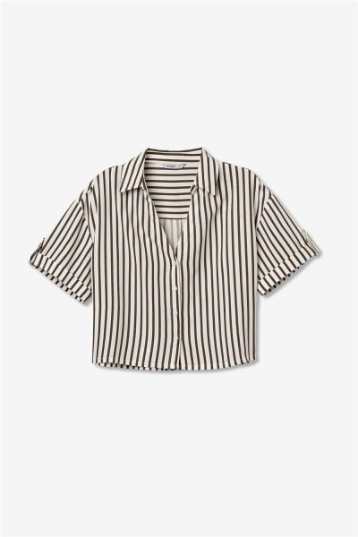 Camisa Tiffosi corta a rayas oversize