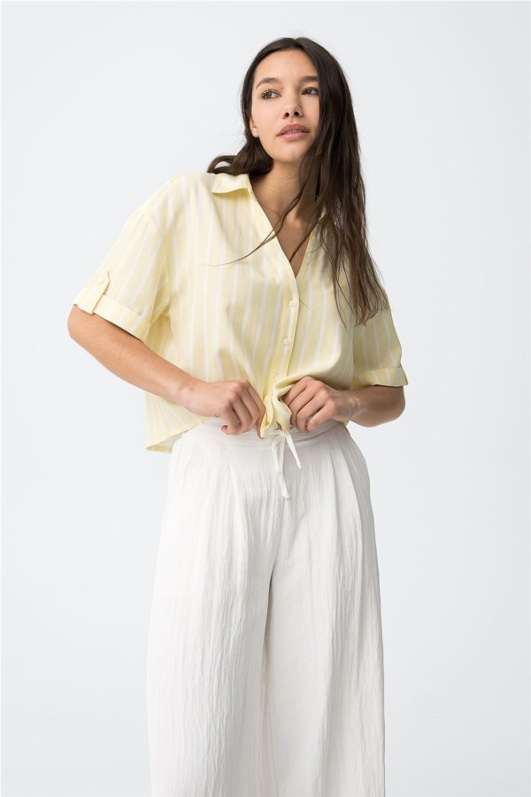 Camisa Tiffosi corta a rayas oversize