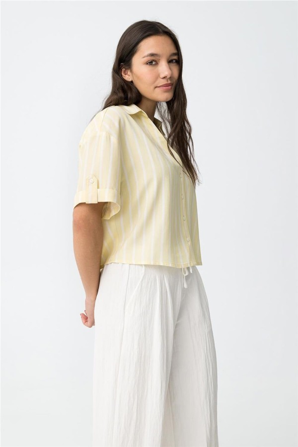 Camisa Tiffosi corta a rayas oversize