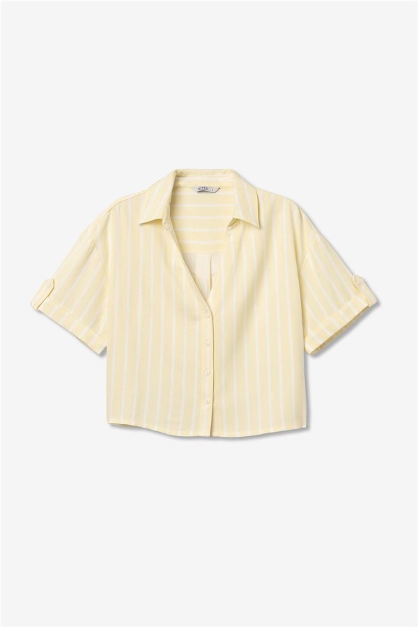 Camisa Tiffosi corta a rayas oversize