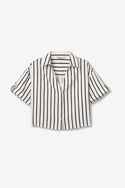 Camisa Tiffosi corta a rayas oversize