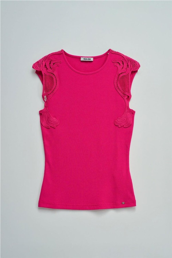 Top Salsa con encaje