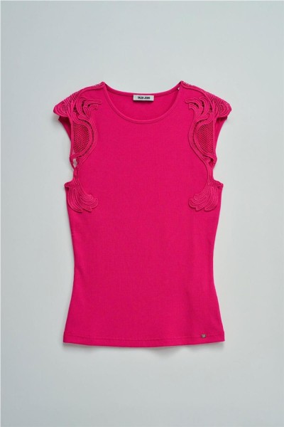 Top Salsa con encaje