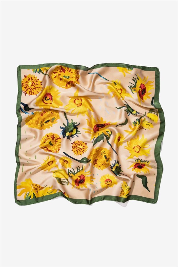 Pañuelo Tiffosi beige de girasoles