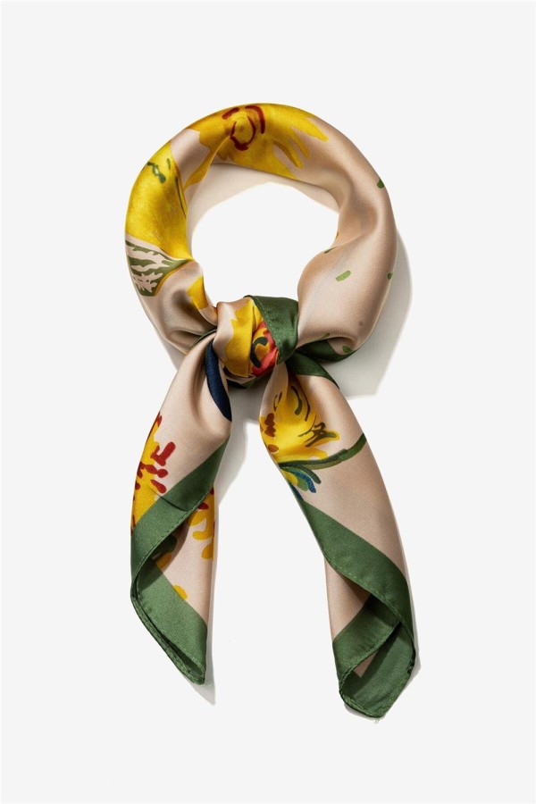 Pañuelo Tiffosi beige de girasoles 2