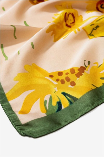 Pañuelo Tiffosi beige de girasoles