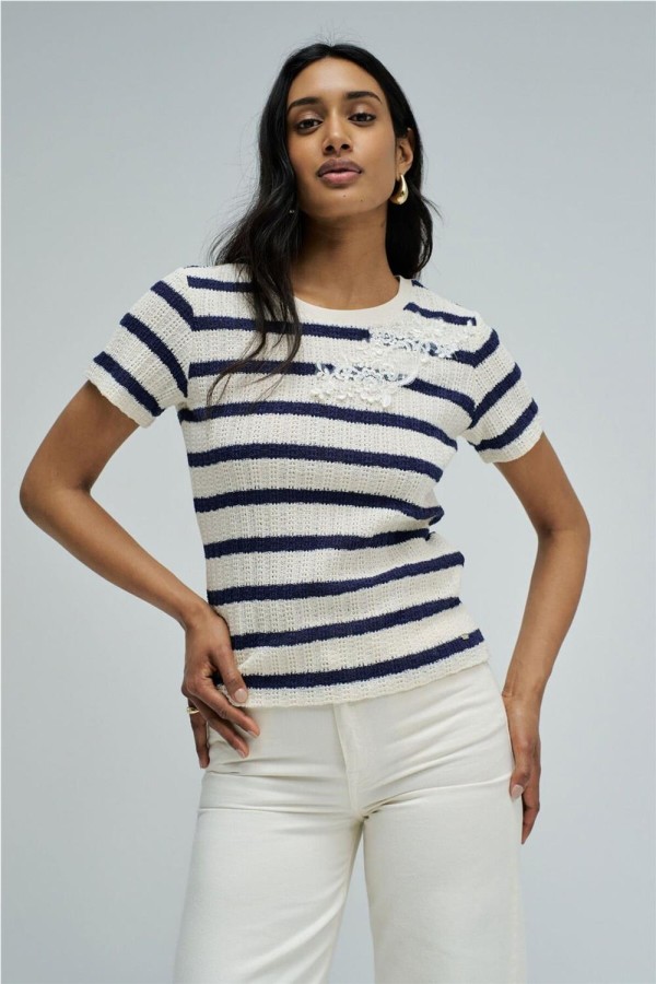 Camiseta Salsa de punto con rayas