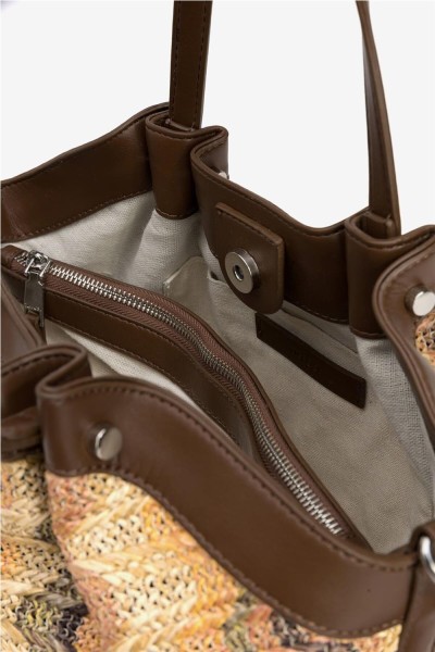 Bolso Tiffosi trenzado marrón