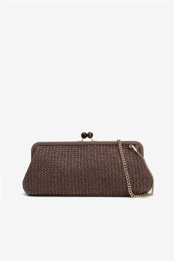 Clutch Tiffosi marrón tricotada