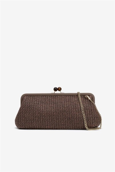 Clutch Tiffosi marrón tricotada