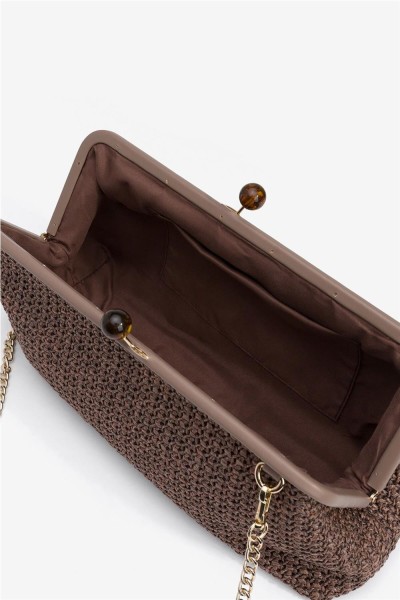 Clutch Tiffosi marrón tricotada