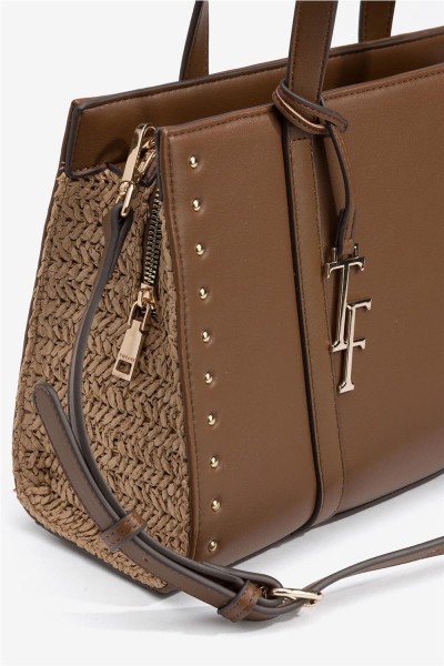 Bolso Tiffosi marrón con detalles