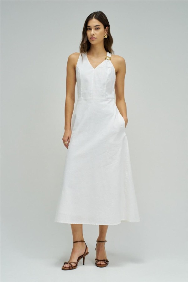 Vestido midi Salsa con lino