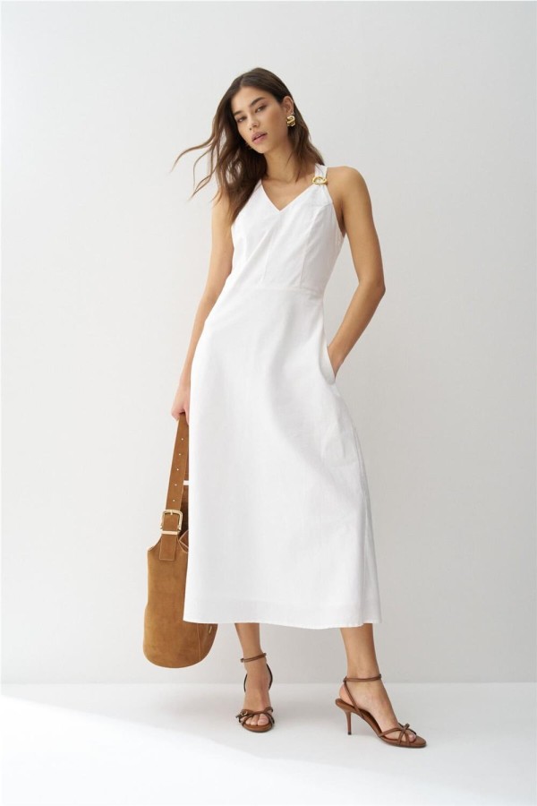 Vestido midi Salsa con lino