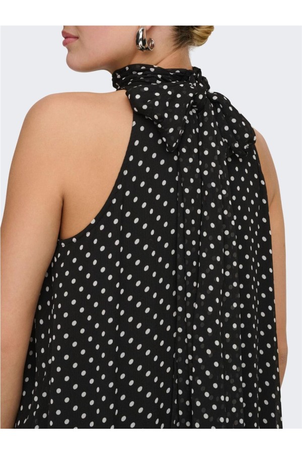 Vestido JDY Polka cuello halter