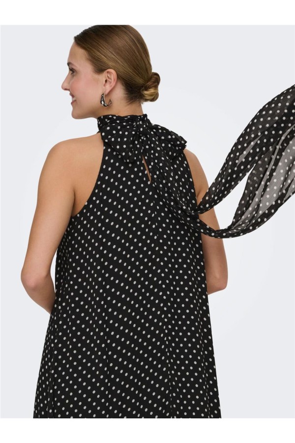 Vestido JDY Polka cuello halter