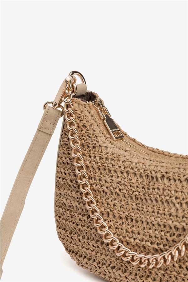 Bolso bandolera Tiffosi marrón trenzado