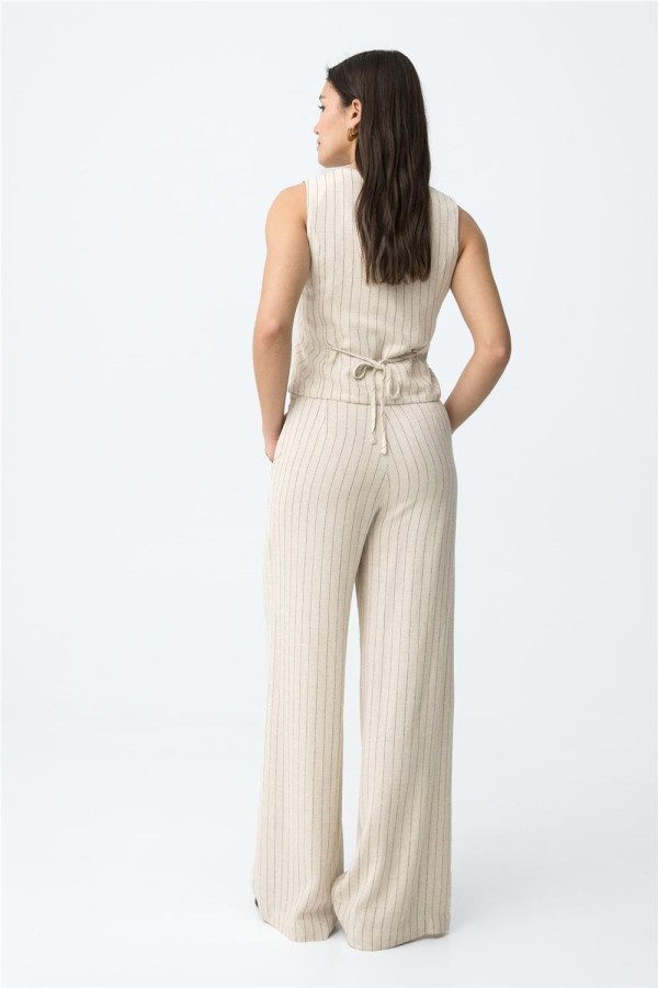 Pantalón Tiffosi wide leg beige