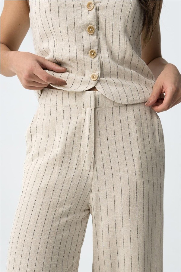 Pantalón Tiffosi wide leg beige