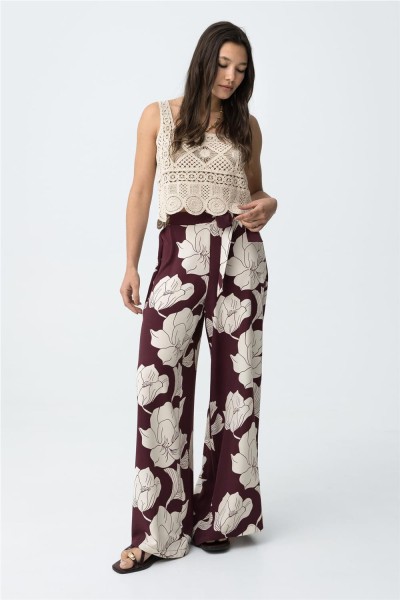 Pantalón ancho Tiffosi estampado floral
